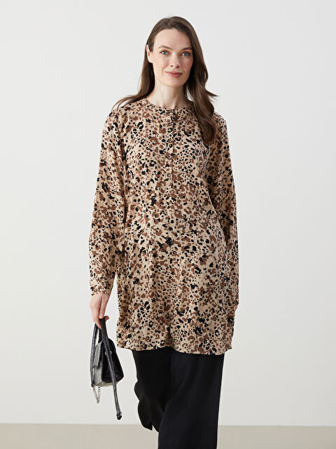LCW Grace Hakim Yaka Desenli Kadın Tunik - S5G050Z8-LQA