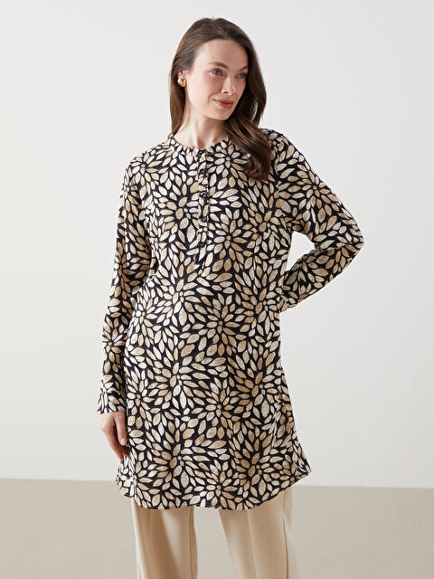 LCW Grace Hakim Yaka Desenli Kadın Tunik - S5G050Z8-LQJ