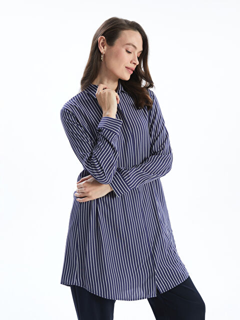 LCW Grace Çizgili Poplin Kadın Gömlek Tunik - S5G059Z8-LGS