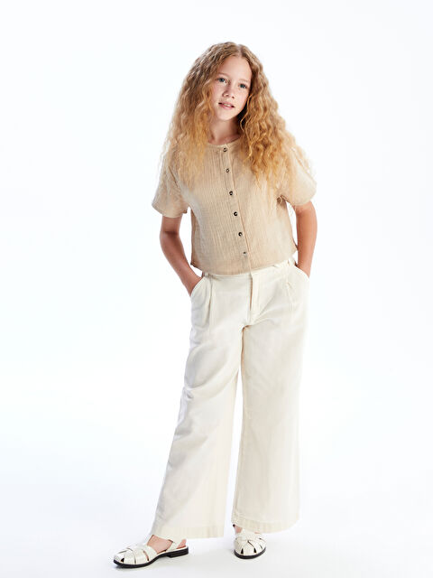 LCW Kids Beli Lastikli Pileli Kız Çocuk Pantolon - S5G083Z4-FWM