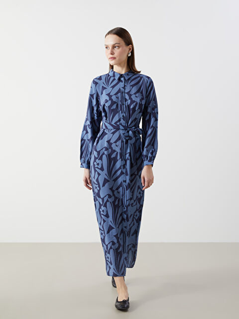 LCW Modest Çiçekli Kadın Gömlek Elbise - S5G110Z8-LQQ