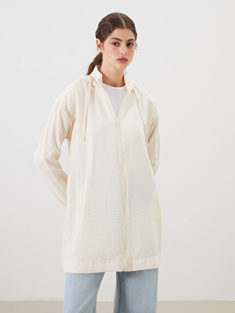 LCW Modest Kapüşonlu Düz Oversize Kadın Tunik - S5G131Z8-EYM