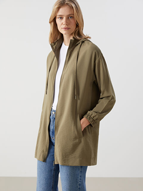 LCW Modest Kapüşonlu Düz Oversize Kadın Tunik - S5G131Z8-F7Z