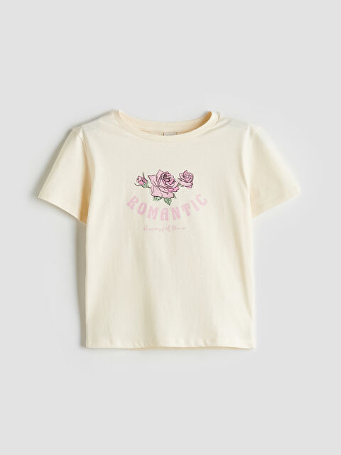 LCW Kids Crew Neck Printed Girls' T-Shirt - S5G148Z4-FRC