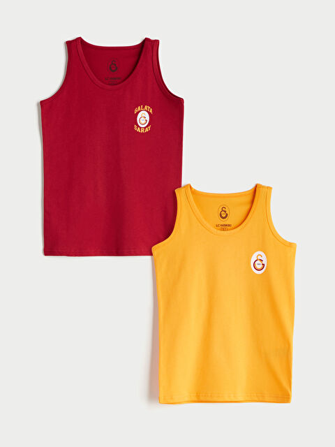 LCW Kids Bisiklet Yaka Galatasaray Baskılı Erkek Çocuk Atlet 2'li - S5G153Z4-HKD