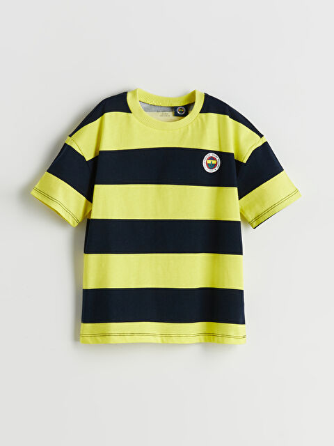 LCW Kids Çizgili Fenerbahçe Baskılı Erkek Çocuk Tişört