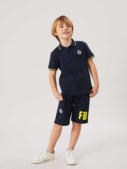 LCW Kids Beli Lastikli Fenerbahçe Baskılı Erkek Çocuk Şort - S5G210Z1-VYA