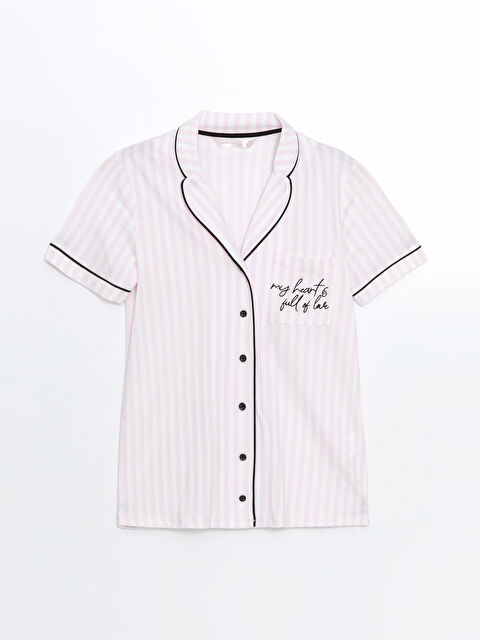 LCW DREAM Gömlek Yaka Çizgili Kadın Pijama Üstü - S5G245Z8-LRA