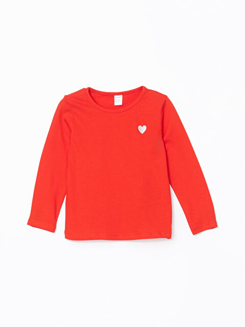 LCW Kids Bisiklet Yaka Baskılı Kız Çocuk Tişört - S5G251Z1-GZX