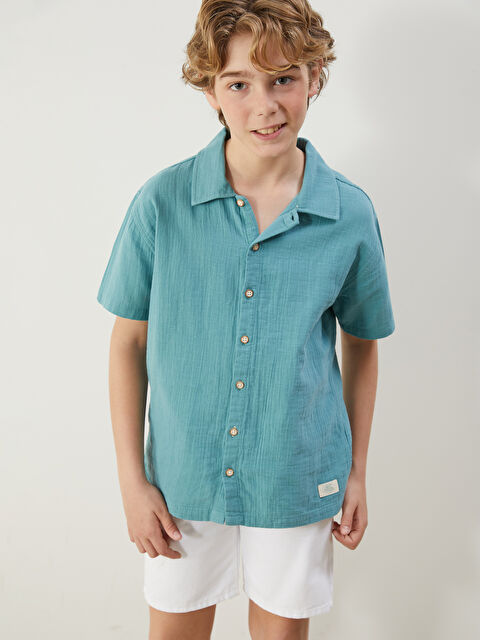 LCW Kids Basic Kısa Kollu Erkek Çocuk Gömlek - S5G269Z4-Z5Q