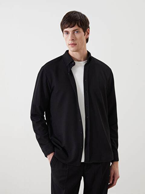 LCW Vision Slim Fit Uzun Kollu Erkek Gömlek - S5G408Z8-CVL