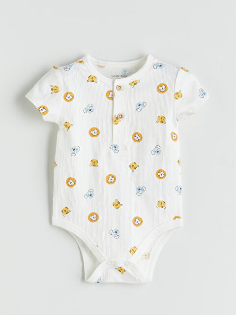 LCW baby Baskılı Erkek Bebek Çıtçıtlı Bodysuit - S5G454Z1-LRA