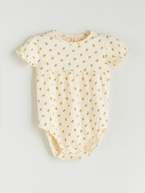 LCW baby Çiçekli Kız Bebek Çıtçıtlı Body - S5G467Z1-LQB