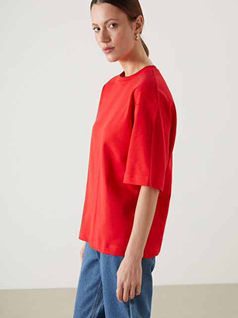 LCW Vision Bisiklet Yaka Kadın Tişört - S5G478Z8-HC3