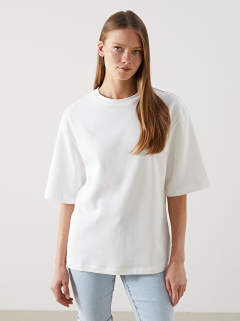 LCW Vision Bisiklet Yaka Kadın Tişört - S5G478Z8-R9J