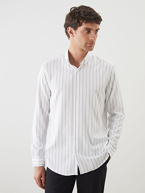 SOUTHBLUE Slim Fit Uzun Kollu Çizgili Erkek Gömlek - S5G498Z8-LJX