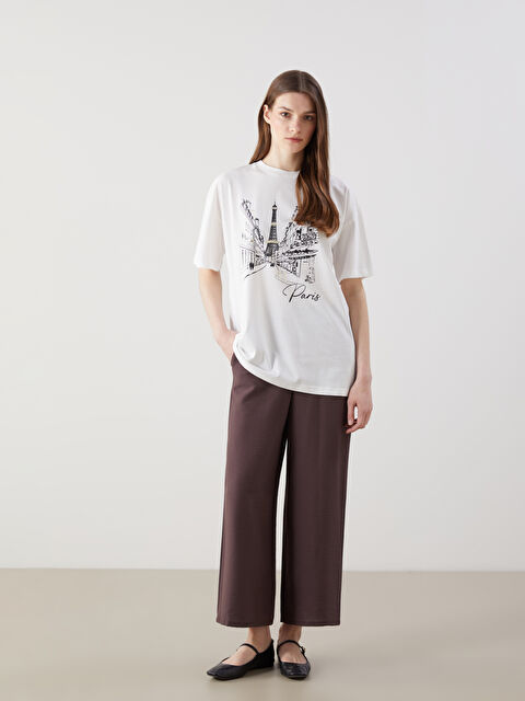 LCW Modest Beli Lastikli Geniş Paça Kadın Pantolon - S5G514Z8-D7V