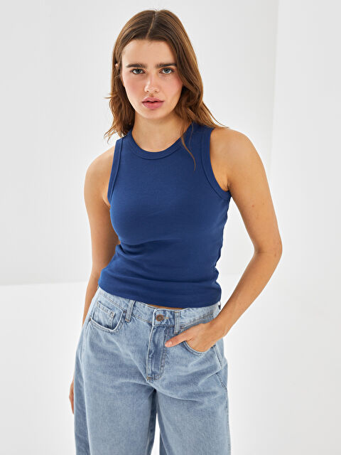 LCW Vision Bisiklet Yaka Dokulu Kadın Atlet - S5G525Z8-JQ6