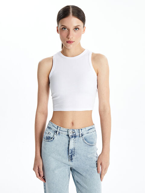 LCW Vision Bisiklet Yaka Dokulu Kadın Crop - S5G526Z8-Q6K