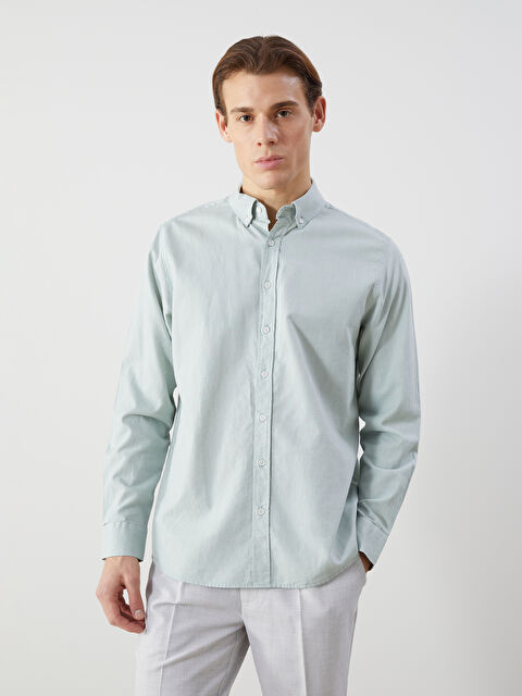 LCW Vision Slim Fit Uzun Kollu Oxford Erkek Gömlek - S5G566Z8-Z4F