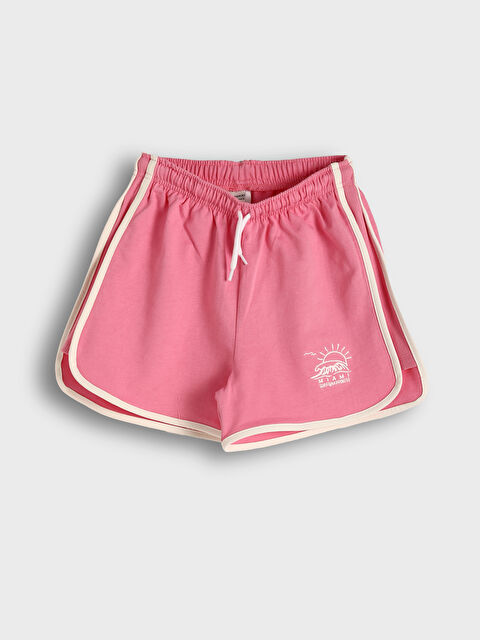 LCW Kids شورت للبنات مطبوع ميامي بخصر مرن - S5G583Z4-FNL