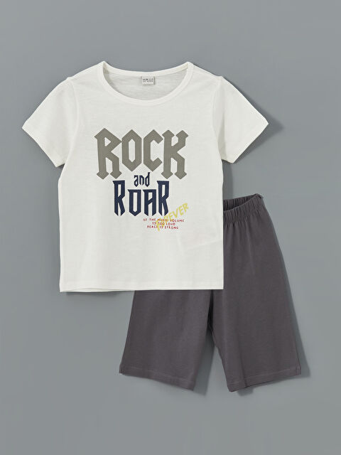 LCW ECO Bisiklet Yaka Erkek Çocuk Şortlu Pijama Takımı - S5G787Z4-J5E