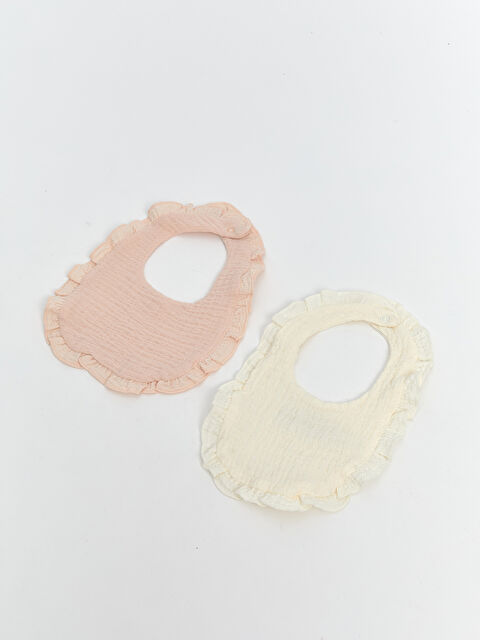 LCW baby Fırfır Detaylı Kız Bebek Mama Önlüğü 2'li