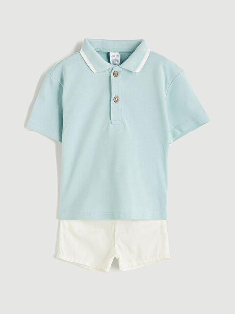 LCW baby Polo Yaka Erkek Bebek Tişört ve Şort 2'li - S5GA25Z1-YWL