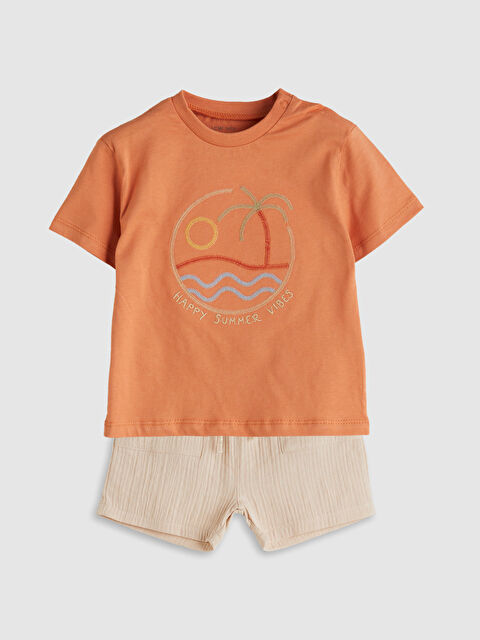 LCW baby Baskılı Erkek Bebek Tişört ve Şort 2'li - S5GA35Z1-VJJ