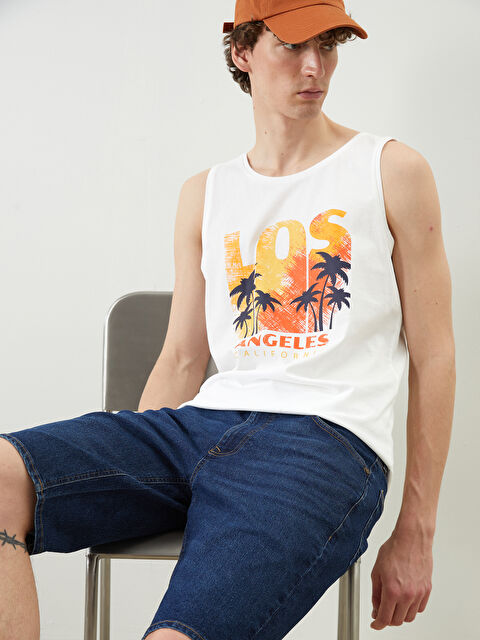 XSIDE Los Angeles Baskılı Erkek Kolsuz Tişört - S5GA84Z8-LU7