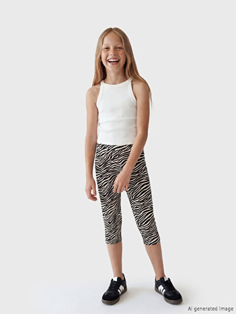 LCW Kids Beli Lastikli 3/4 Boy Kız Çocuk Tayt
