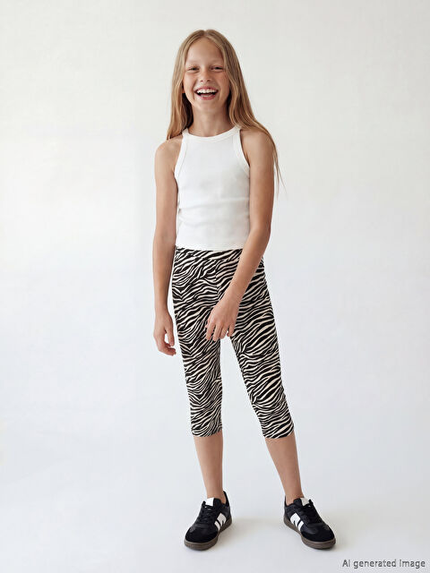 LCW Kids Beli Lastikli 3/4 Boy Kız Çocuk Tayt