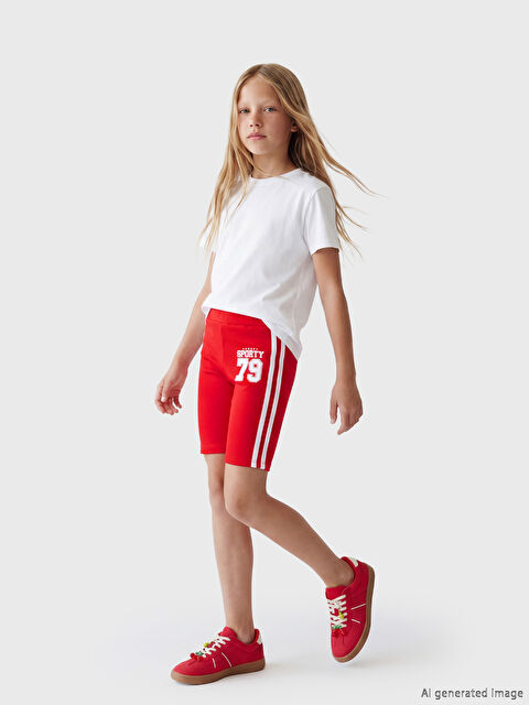 LCW Kids Beli Lastikli Kız Çocuk Kısa Tayt