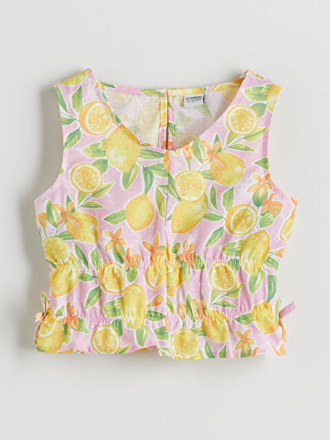 LCW Kids V Yaka Kız Çocuk Crop Bluz - S5GC73Z4-F9C