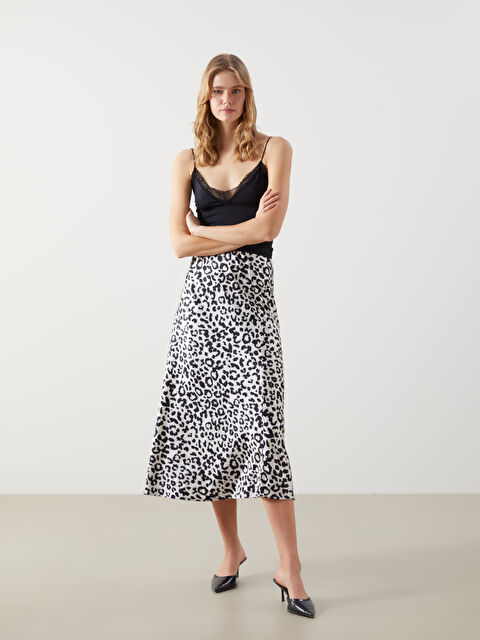 LCW Vision Тар пішім өрнекті сатин белдемше - S5GC78Z8-LQY