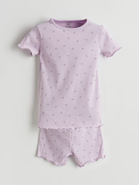LCW baby Çiçekli Kız Bebek Şortlu Pijama Takım - S5GC92Z1-LSC