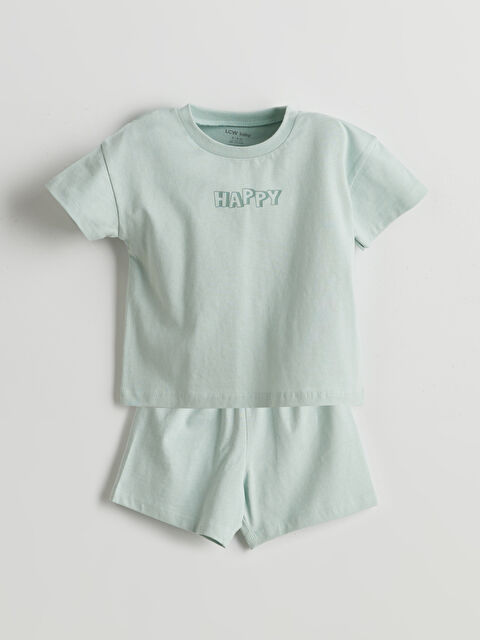 LCW baby Basic Erkek Bebek Tişört ve Şort 2'li - S5GD08Z1-YWC
