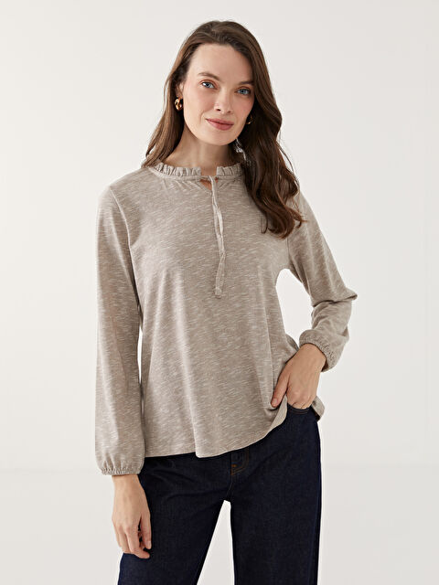 LCW Grace Bağlamalı Yaka Kadın Bluz - S5GE02Z8-D2Y