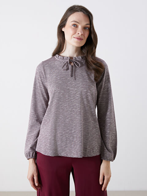 LCW Grace Fırfırlı Bağlamalı Yaka Bluz - S5GE02Z8-LCH