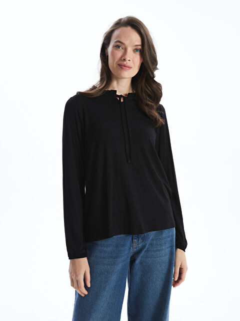 LCW Grace Bağlamalı Yaka Kadın Bluz - S5GE05Z8-CVL