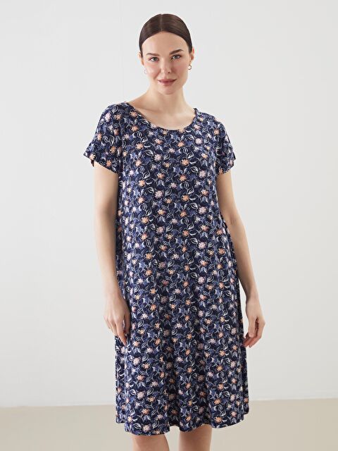 LCW Grace Bisiklet Yaka Çiçekli Elbise - S5GE13Z8-LSY