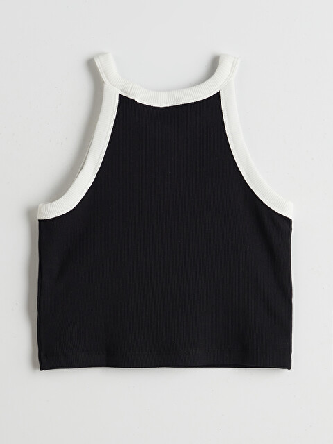 LCW Kids Halter Neck Mickey Mouse Embroidered Girls' Crop Tank Top