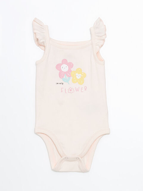 LCW baby Çiçekli Kız Bebek Çıtçıtlı Body - S5GF43Z1-JM1