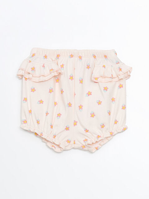 LCW baby Kız Bebek Çiçekli Şort
