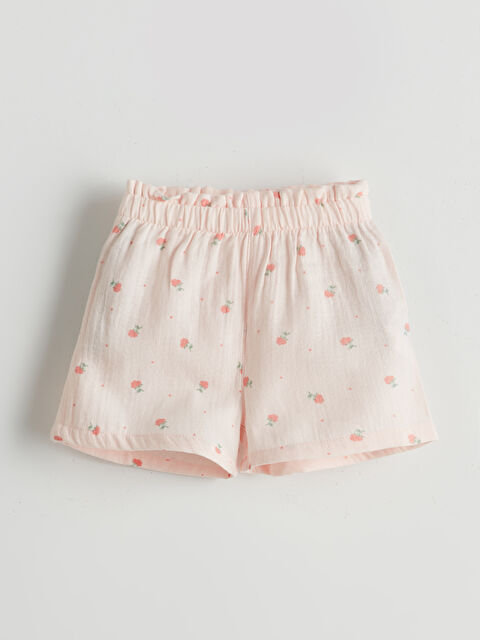 LCW baby Kız Bebek Çiçek Baskılı Şort - S5GF60Z1-LT4