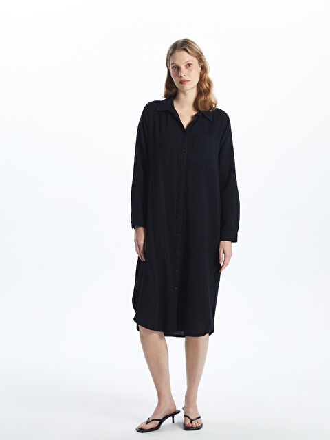 LCWAIKIKI Classic Dokulu Kadın Gömlek Elbise - S5GG60Z8-CVL