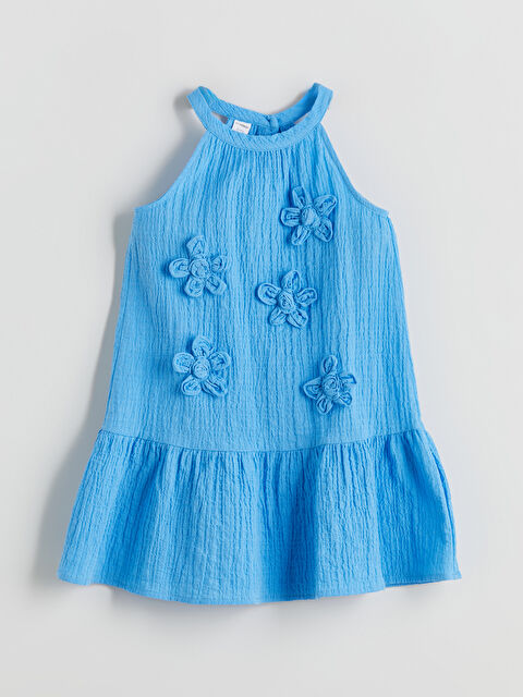 LCW Kids Halter Yaka Kız Çocuk Krinkle Elbise - S5GH41Z1-GUX