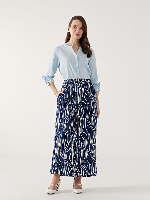 LCW Grace Beli Lastikli Desenli Kadın Etek - S5GH72Z8-LSF