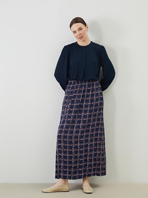 LCW Grace Beli Lastikli Desenli Kadın Etek - S5GH72Z8-LSG