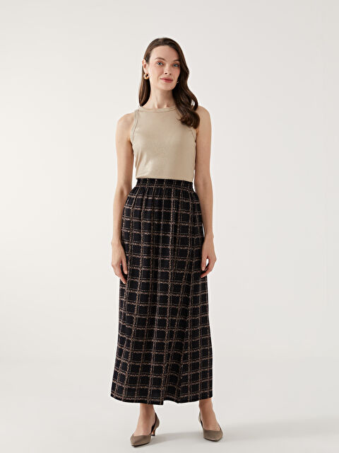 LCW Grace Beli Lastikli Desenli Kadın Etek - S5GH72Z8-SW6